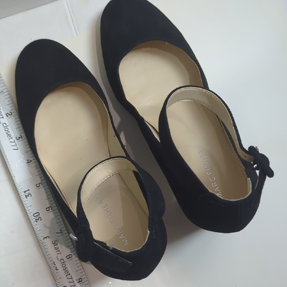 Marc Fisher Mfion Black Suede Block Heel Pumps New - Picture 14 of 17